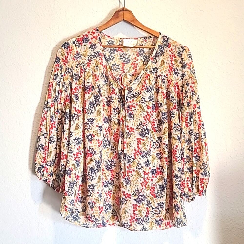 Pins and Needles Women's Small Blouse Boho light‎ Floral FLowy